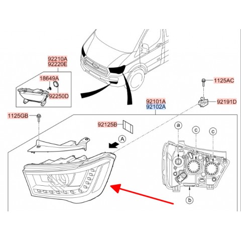 Đèn pha phải Hyundai Solati 14