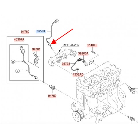 Cảm biến nhiệt độ khí xả Hyundai Solati 14