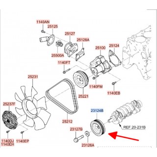 Puly trục cơ Hyundai H100 17