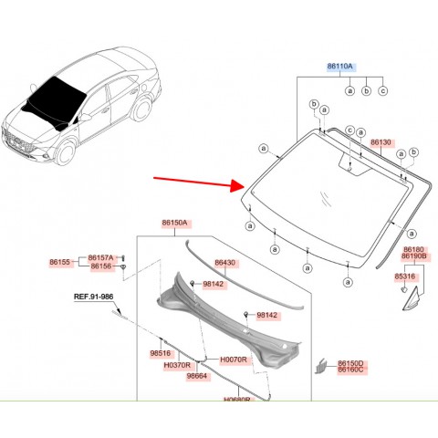 Kính chắn gió Hyundai Accent 18