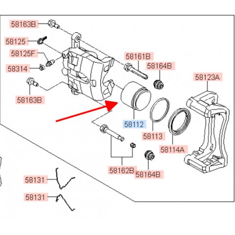 Piston phanh trước Hyundai Accent 21