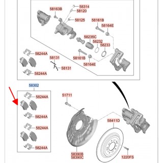 Bộ má phanh sau Hyundai Creta 22