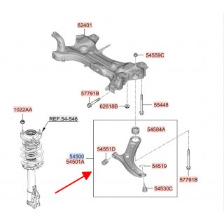 Càng chữ A trước dưới bên trái Hyundai Creta 22