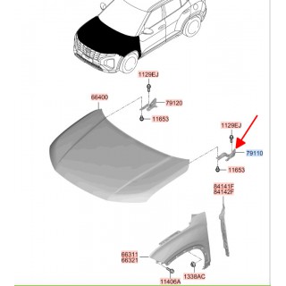 Bản lề nắp ca bô trái Hyundai Creta 22