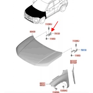 Bản lề nắp ca bô phải Hyundai Creta 22