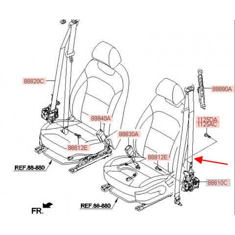 Dây đai an toàn ghế trước trái  Hyundai Accent 18