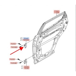 Bản lề trên cửa sau trái Hyundai Santafe 15