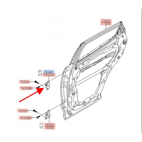 Bản lề trên cửa sau phải Hyundai Santafe 15