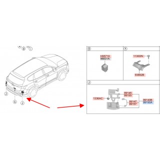 Hộp cảm biến điểm mù bên phải Hyundai Santafe 18