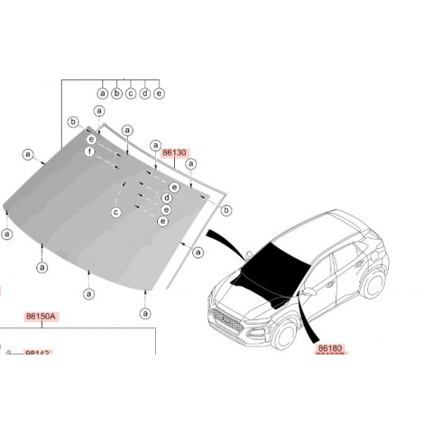 Kính chắn gió Hyundai Kona 18
