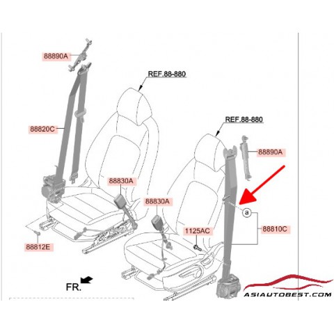 Đai an toàn ghế trước trái Hyundai Kona 18