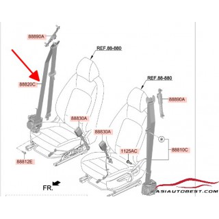 Đai an toàn ghế trước phải Hyundai Kona 18