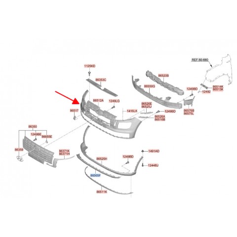 Ba đờ xốc trước Hyundai Venue 2023