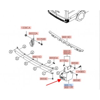 Ốp góc ba đờ xốc sau trái Hyundai Solati 14